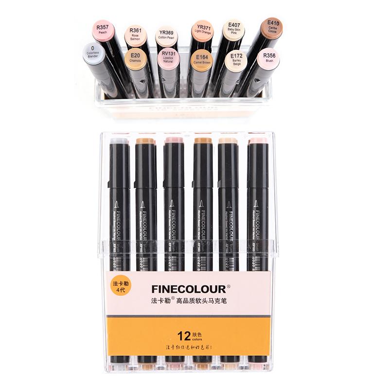 Finecolour EF103 Alcohol Based Art Markers With Bag 12/24/36/48/60/72/240 Colors Oily Soft Double-Headed Marker Pen Professional