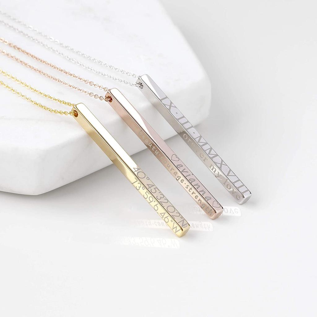 Personalized Pendant Necklace Coordinate Jewelry Christmas Present Gifts Roman Numeral Graduation Women Pendant Necklace Engraved NecklacesTrendy