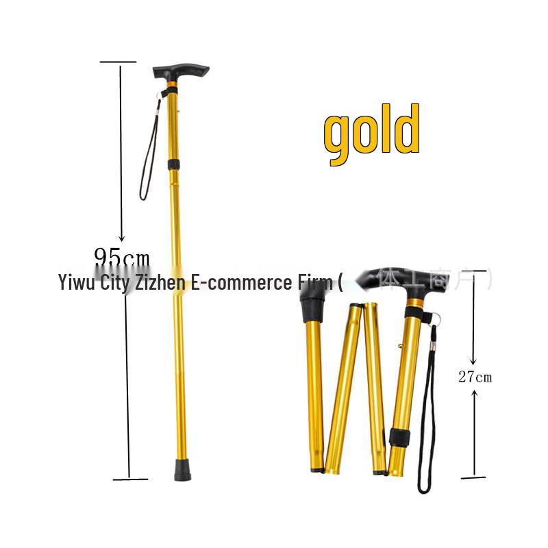 Telescopic Folding Trekking Pole: 5-Section Hiking, Climbing & Ski Walking Stick for Outdoor and Elderly Use