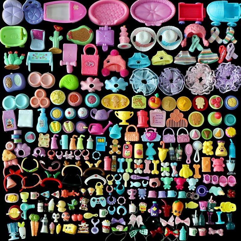 15/20/25pcs Pet Shop Lovely Accessories,Clothes Hat Bear Food Collar Necklace Bow Hat for Collectible,Compatible with Lps Toys