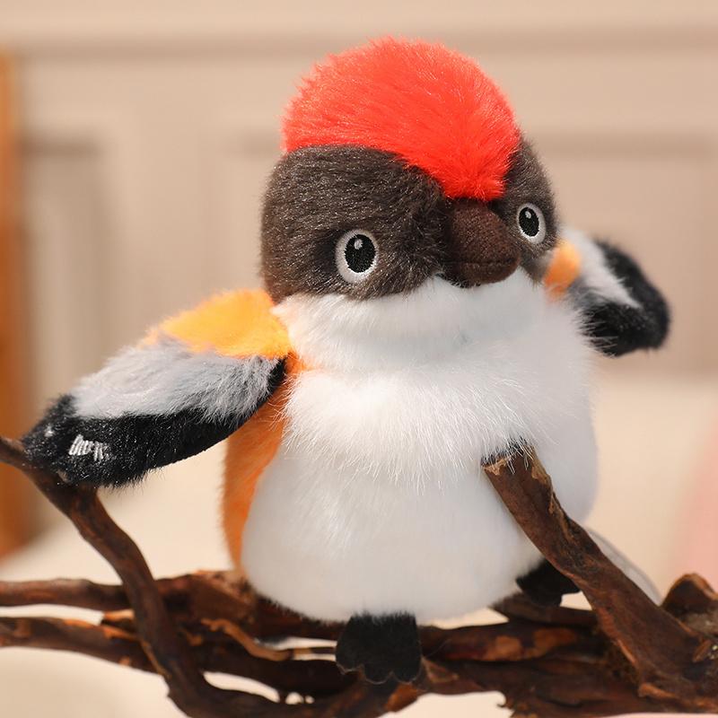 14Cm Cute Colorful Bird Plushie With Metal Chain Stuffed Titmouse Parrot Small Cartoon Animal Pendant Fashion For Bag Gift