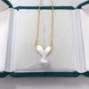 Natural Freshwater Pearl Heart Pendant Necklace - Cute Seashell Design, Perfect Gift for Women