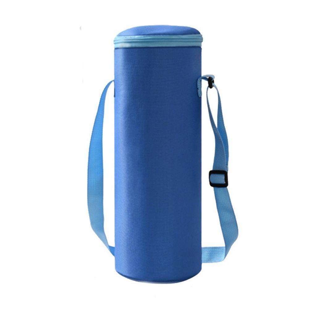 

Oxford Cloth Water Bottle Bag Protective Cover Keep Warm Cold Thermos Bottle Holder Insulation with Shoulder Strap синий