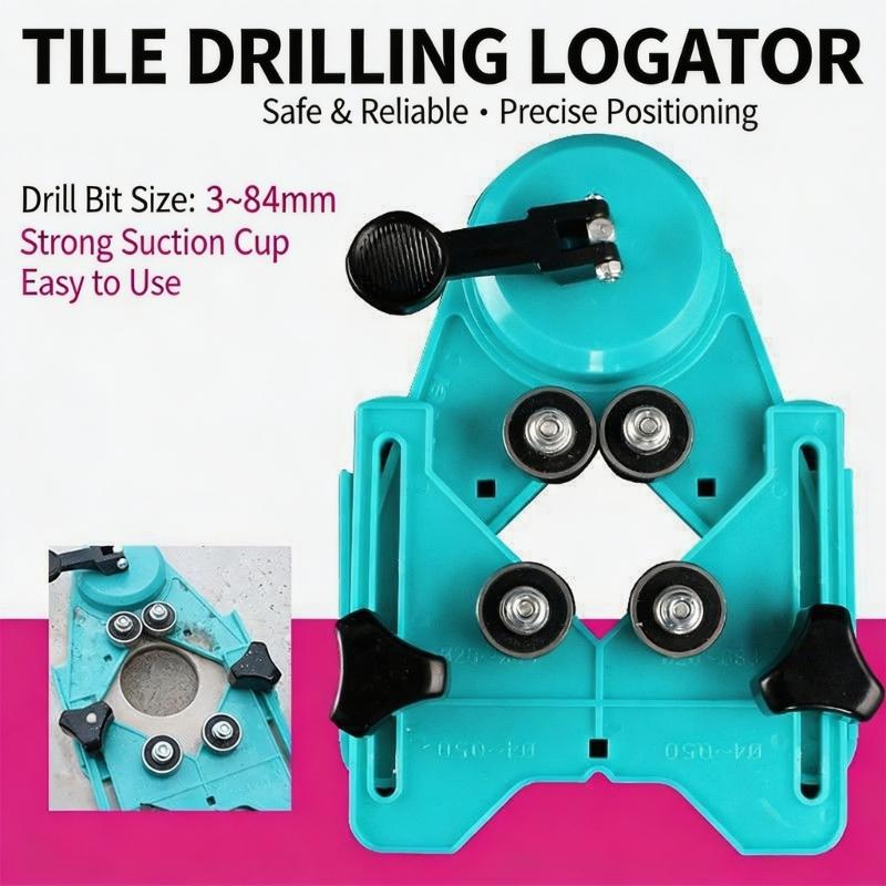 Adjustable Tile Drilling Positioning Frame with Roller Guide Structure for Wall Tile Work, Bathroom Fixture Mounting and Shelf Installation