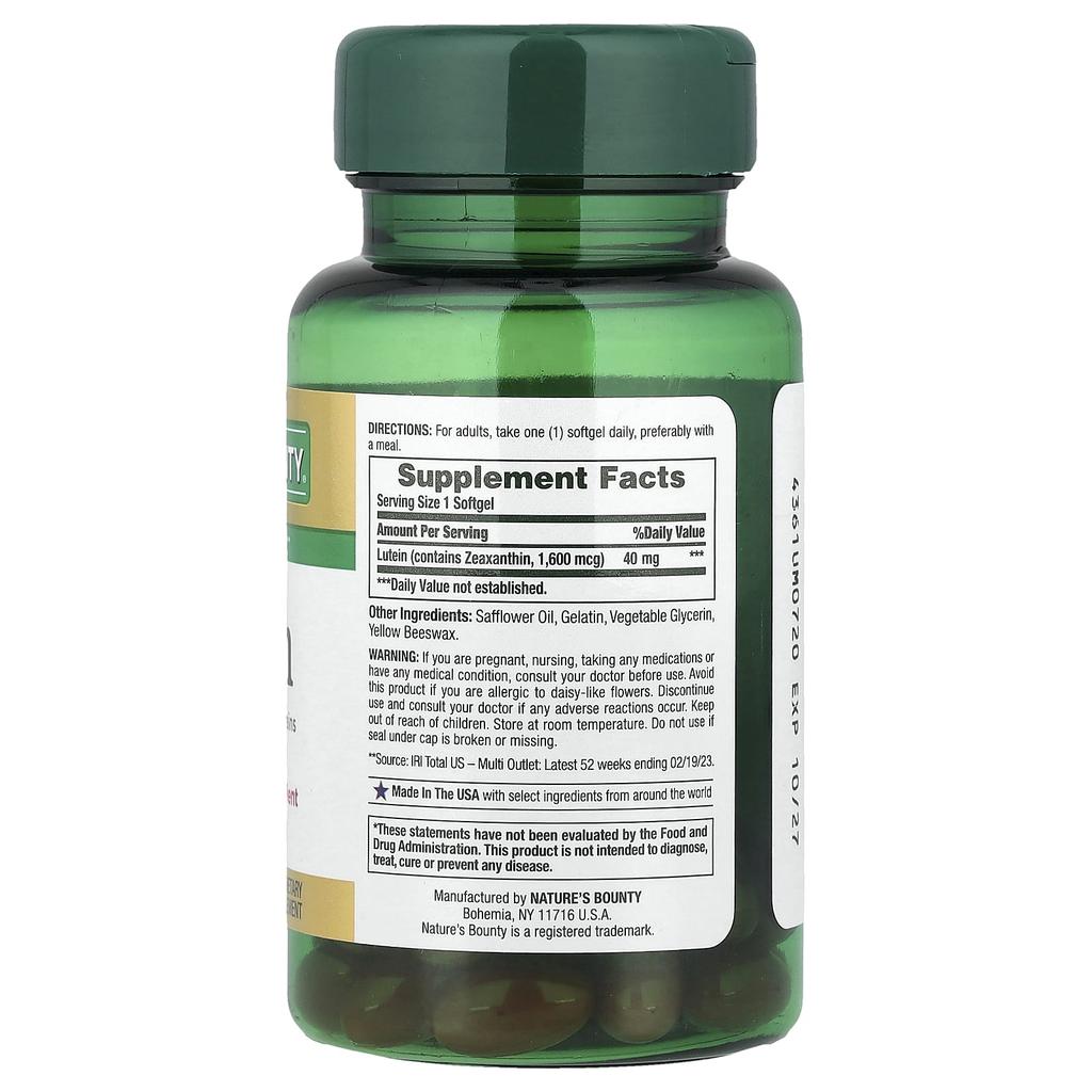 Nature'S Bounty, Lutein, 40Mg, 30 Quick Dissolve Softgels