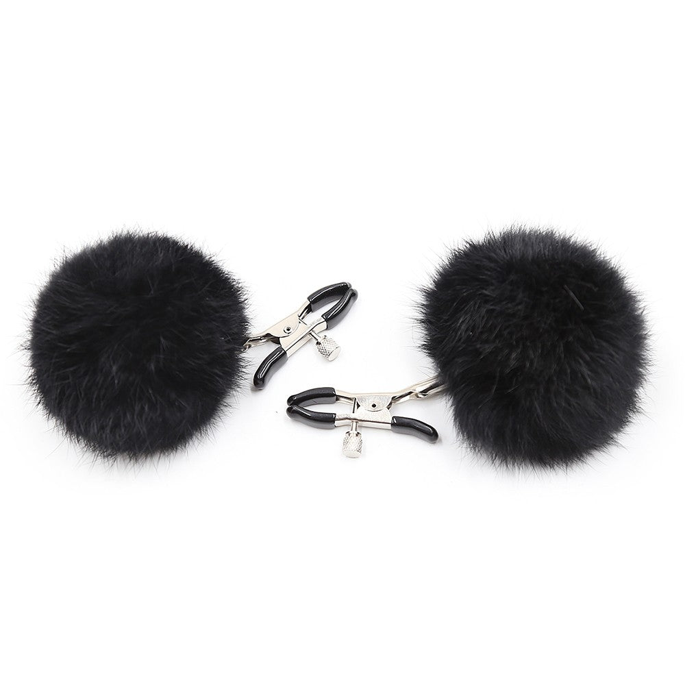 Pinces à Seins Avec Pompoms Noires 202400082