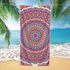 Bohemian Ethnic Tribal Floral Print Beach Towel Summer Trendy Beach Blanket Sand-Free Quick Dry for Vacation Outdoor Activities
