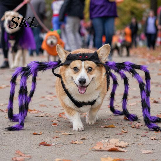 Small Dog Spider Outfit Halloween Costume for Cat, Hairy Pet Comfortable Dress-up Dress Up Party Accessory, Festival Unique