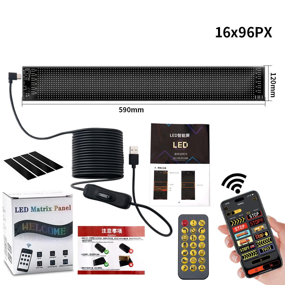 LED Scrolling Advertising Display RGB USB App Bluetooth DIY Devil Eye Overlength Matrix Pixel Panel Pattern Animation Display