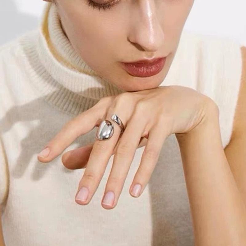 

Streamlined Teardrop Geometric Open Ring - Women s Fashion Accessory
