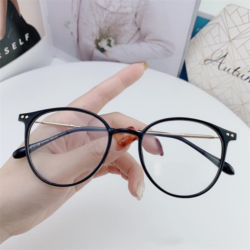 New Round Myopia Glasses For Men Women Fashion Metal Frame Eyewear Unisex Blue Light Blocking Eyeglasses Computer Glasses