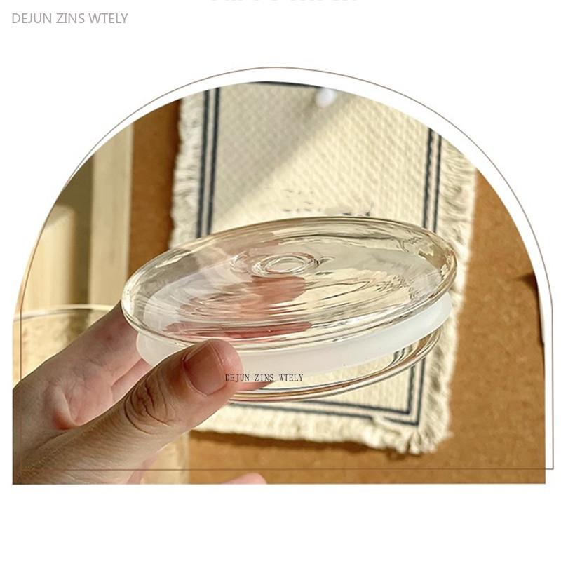 600ml Stripe Glass Cup with Lid and Straw Transparent Drinking Glasses for Juice Water and Iced Coffee Cups Mug Drinkware