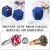 Hexagon Square Shape Velvet Jewelry Box Double Ring Storage Box Wedding Ring Display For Woman Gift Earrings Packaging