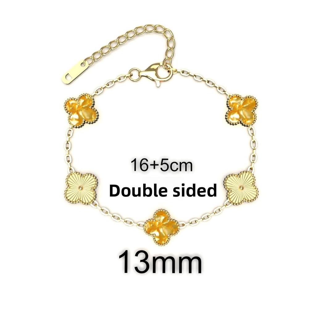 13MM Titanium Steel Four-leaf Clover Bracelet Small Fresh Fashion Petals 18K Does Not Lose Color Ladies Bracelet