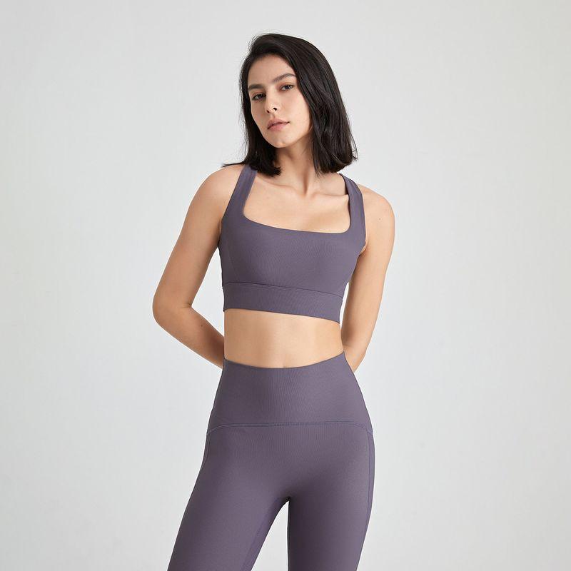 Cross Autumn and Winter New Nude Feel Bra Sports Underwear S Vintage Purple