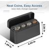 Car Coin Holder, 1-Piece Black Coin Organizer for Car & Truck Accessories, Dashboard Change Keeper