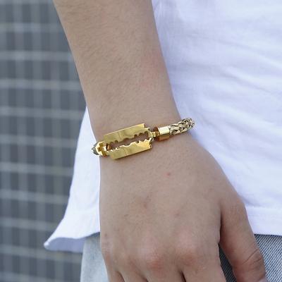 Accessori, Filo d'Acciaio Intrecciato Placcato Sottovuoto Individuale Lama Acciaio al Titanio Braccialetto da Uomo