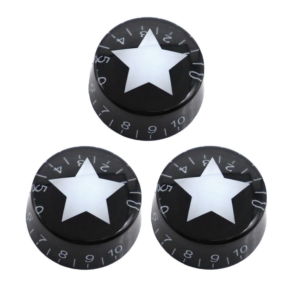 

4pcs/3pcs Guitar Top Hat Knobs Star Pattern Speed Volume Tone Control Knobs for LP ST SQ Electric Guitar Parts