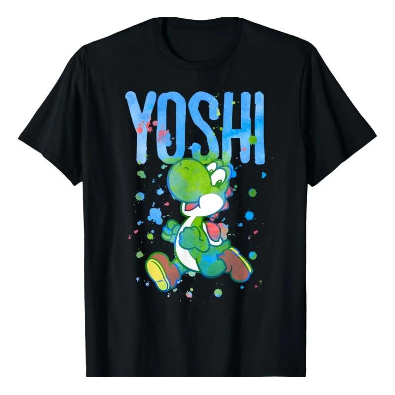 Camiseta Con Estampado De Super Mario Yoshi Watercolor Splas S