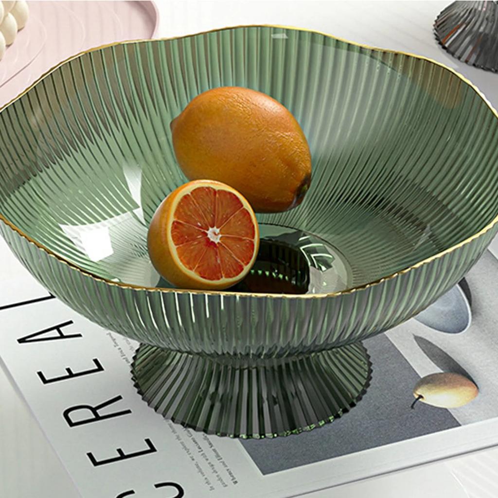 Piatto per frutta drenante, lussuoso piatto per frutta con piedini in plastica, bello e sano con foro di drenaggio per tavolino da caffè per soggiorno