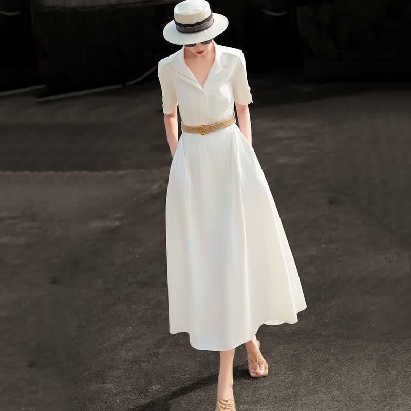 Women s Lyocell A-Line Shirt Dress M
