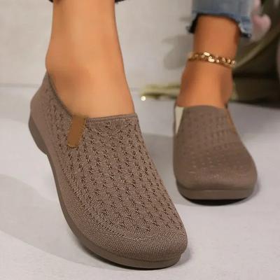 Chaussures 2025 Femme Mesh Chaussures Vulcanisées pour Femmes Légères Outdoor Baskets pour Femmes Talon Bas Bout Rond À Enfiler Souples Chaussures Décontractées pour Dames
