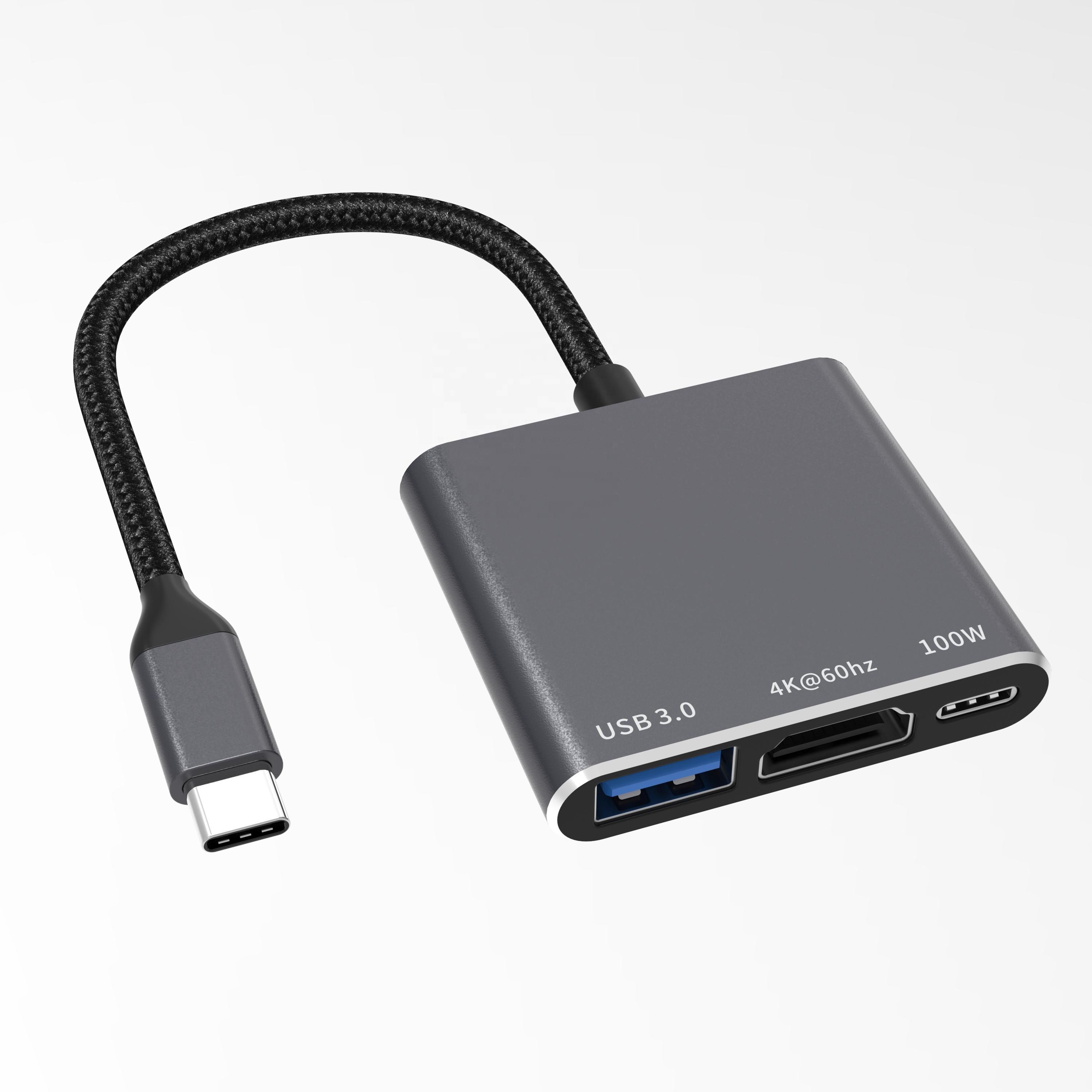 Factory Price Custom Oem Odm USB-C HUB Support Change the Number of Ports and Print logo Type c USB HUB серый