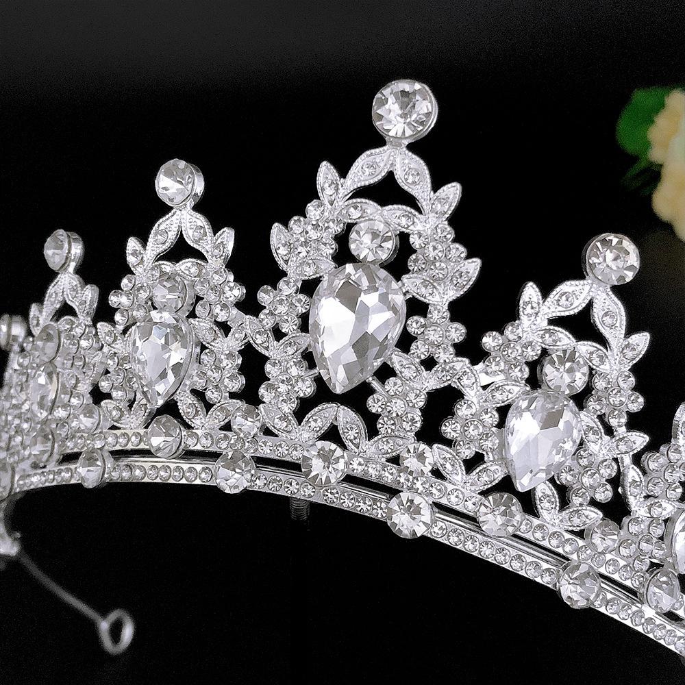 Noble Crystal Sparkling Diamond Bridal Tiara Alloy Crown Wedding Tiara Hair Accessories Banquet Evening Hair Tiara