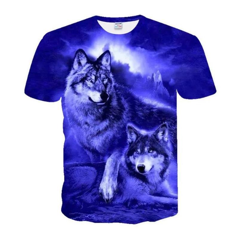 Men's 3D Printed T-Shirt Animal Pattern Printing Short Sleeve O-Neck Pullover Casual Top