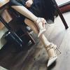 2025 Frühling Nude Niet Stilettoabsätze: Spitze Zehenpartie, Vielseitiges rückenfreies Design, Übergrößen für Damen