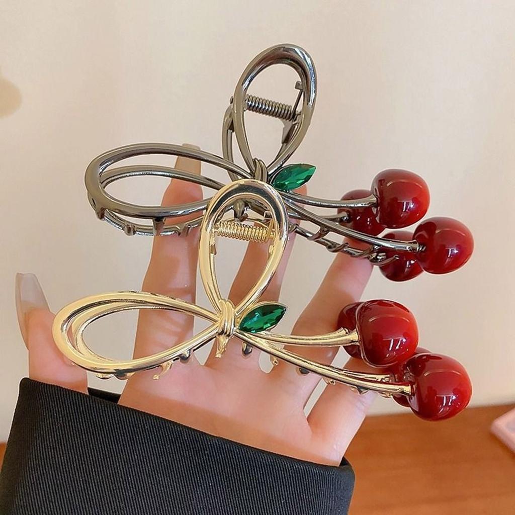 Kirsch-Haarklammer Frucht-Thema Haarspange Klemmen 3D-Kirsch-Haarspange Haarspange Starker Halt Haarnadel für Mädchen