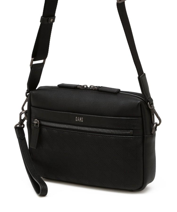 Daks Men'S Accessories Black Logo-Detailed Cowhide Crossbody Bag_Dbba6E267Bk