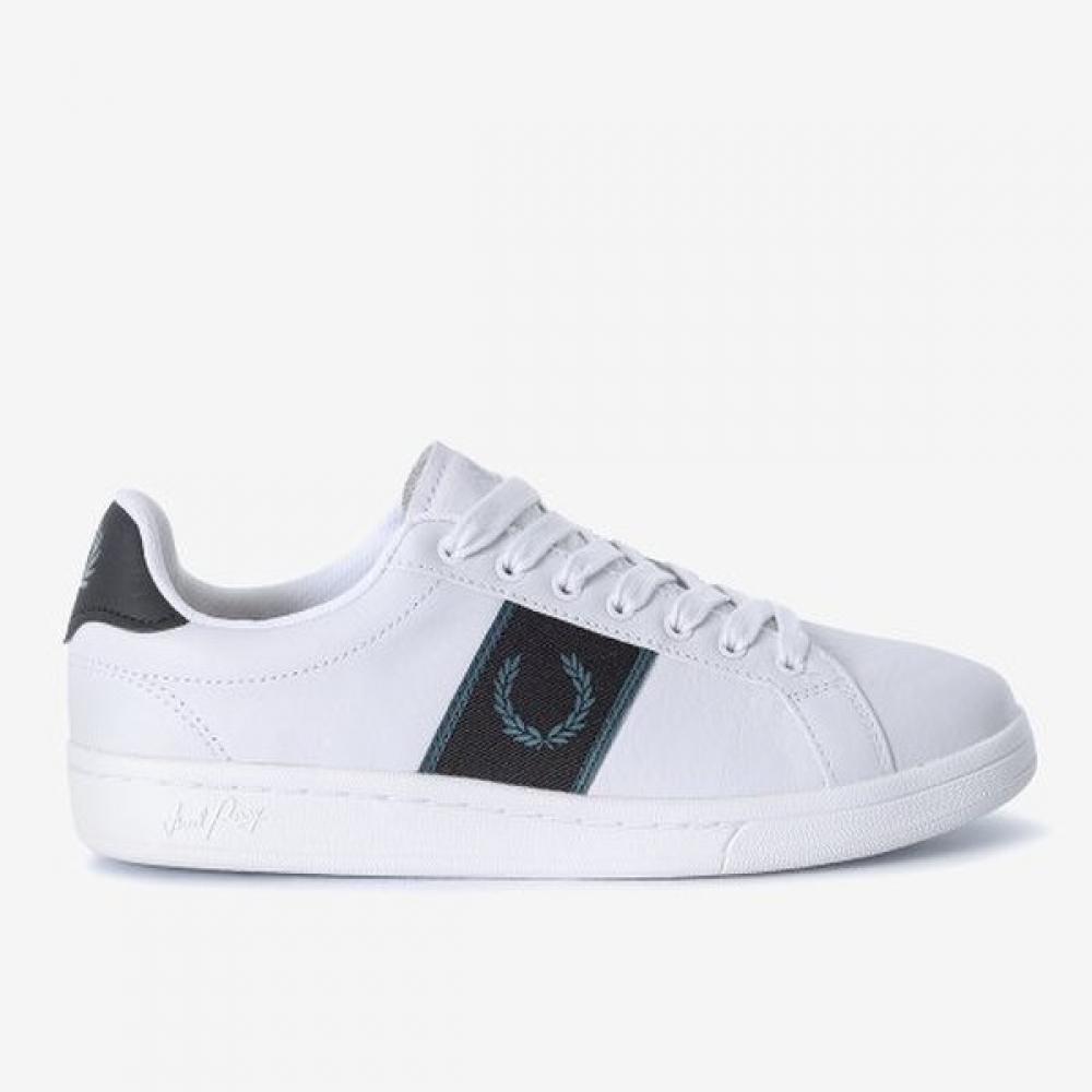 

Fred Perry Unisex Leather Sneakers B721 Branded Webbing 290