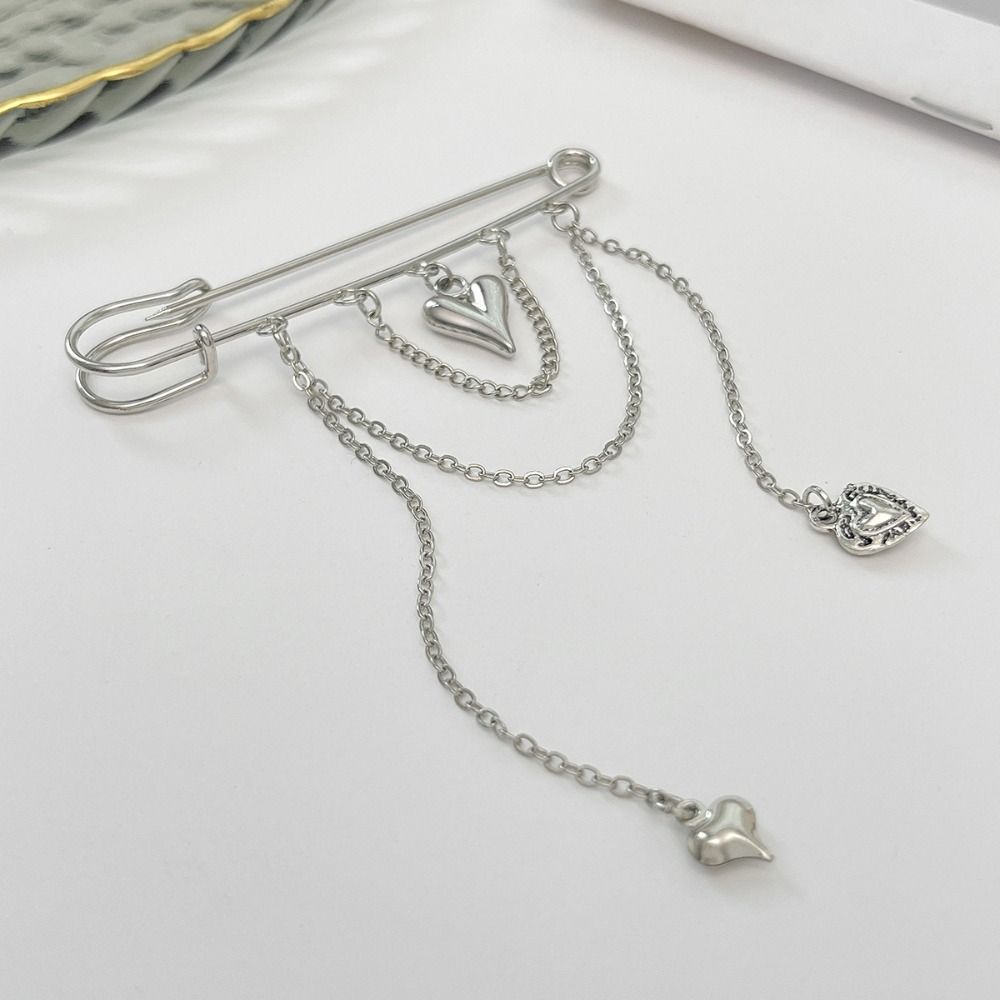 Detachable Pearl Bow Brooch Heart Jean Fit Tighten Buckle Fixed Clothes Pin  Clothing Accessories