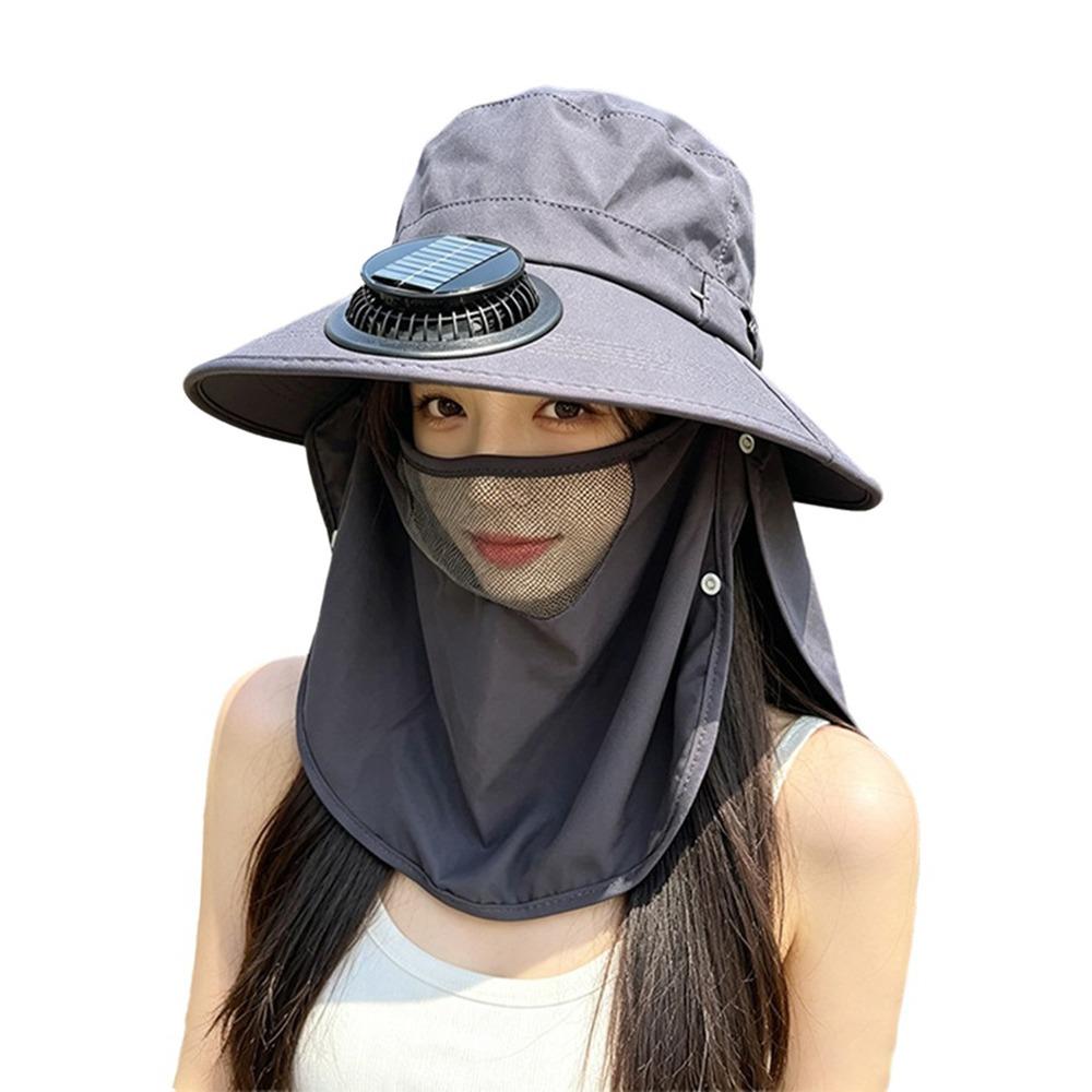 Portable Breathable Solar Fan Cap Quick Dry Sun Protection Solar Charging Cap with Fan Fisherman Hat Summer