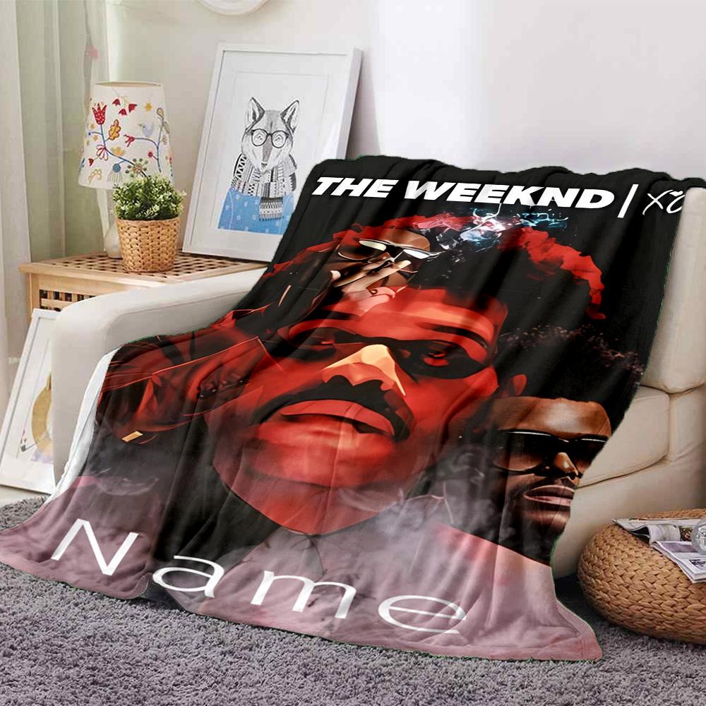 Customiz Name Personality The Weeknd Blanket Soft &Warm Sofa Office Bed Travel Lunch Break Blanket, Gift Suitable All Seasons