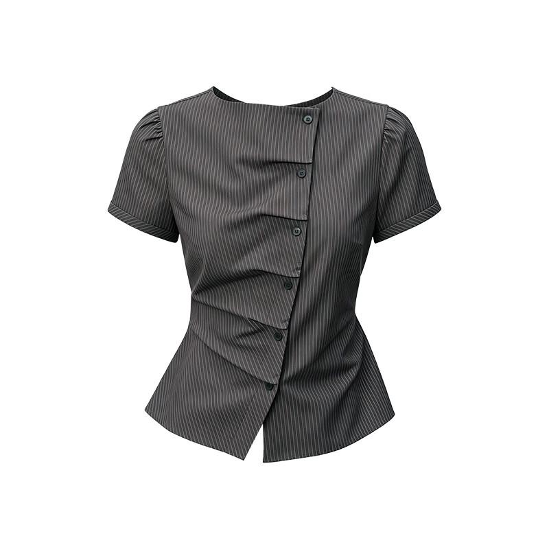 GREEN BELT Striped Short Sleeve Shirt