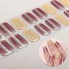 Tiras de Esmalte com Glitter com Lixa Fácil de Aplicar Remover Autoadesivas Unha Inteira Feminina Adesivo para Unhas Manicure Caseira Decoração DIY Nail Art Wrap