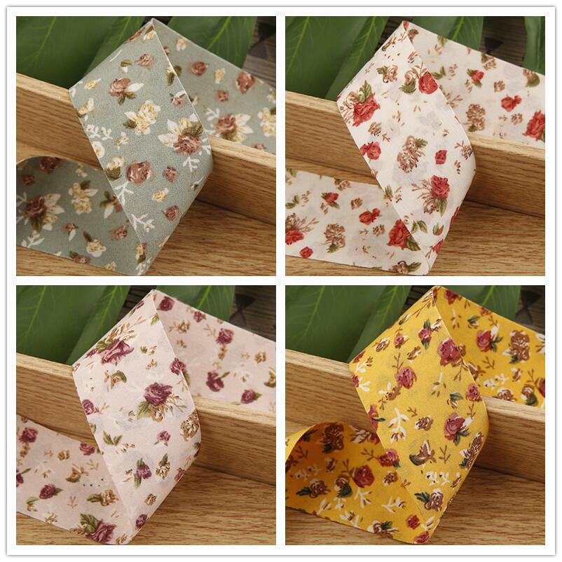 5yards 25/38MM Double-Side Flower Rose Printed Ribbon for Clothing Sewing Supplies DIY Hair Bows Hat Decor Craft Accessories