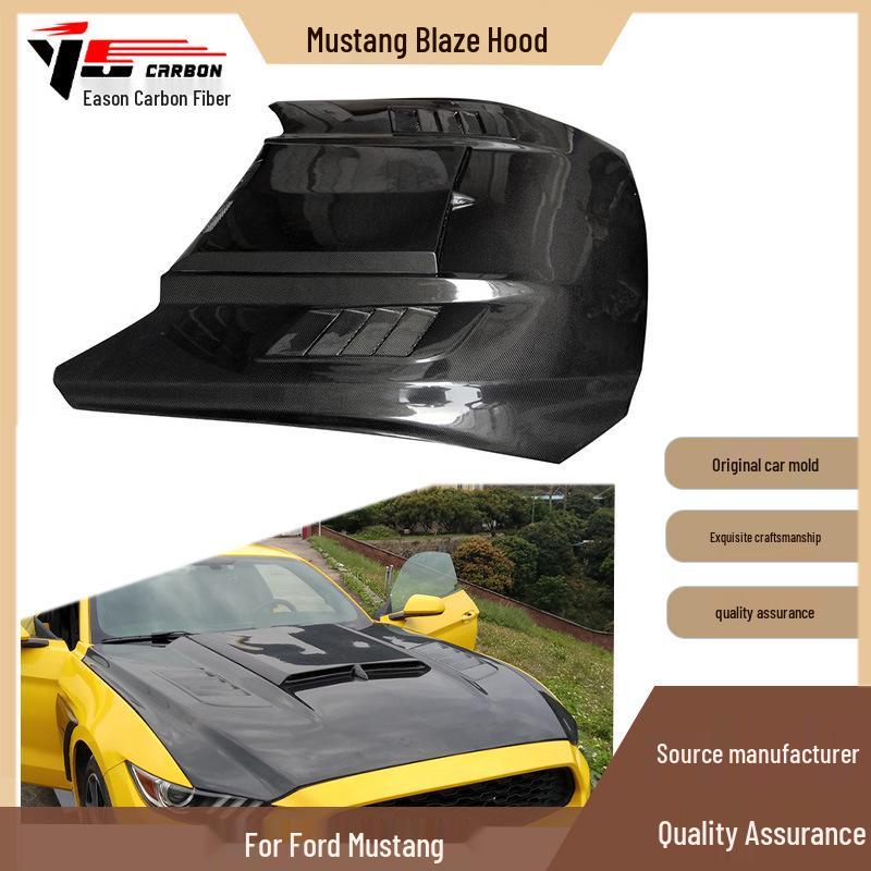 2015-2017 Mustang Carbon Fiber Engine Hood Bonnet Accessory