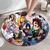 Classic Japanese-style Cartoon Demon Slayer Round Rug, Home Soft Decorative Anti-slip Yoga Mat and Chair Mat, Outdoor Floor Mat Carpet K6