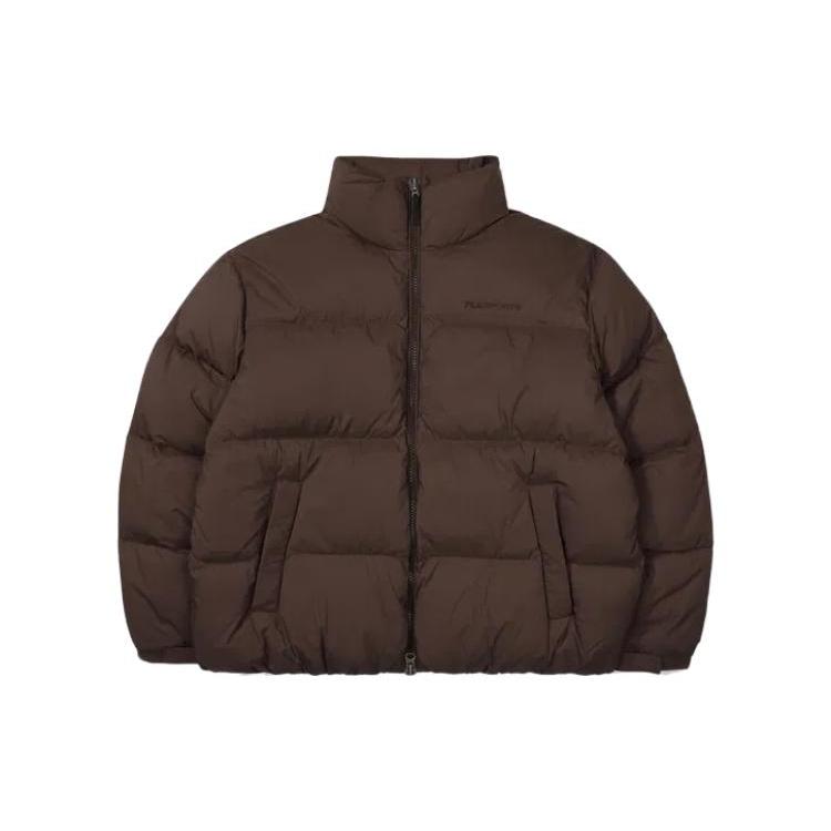 FILA Down Jackets Unisex Dark Brown Stand Collar Moderate Puffer Jacket FE2DJF6102X-DBN 100