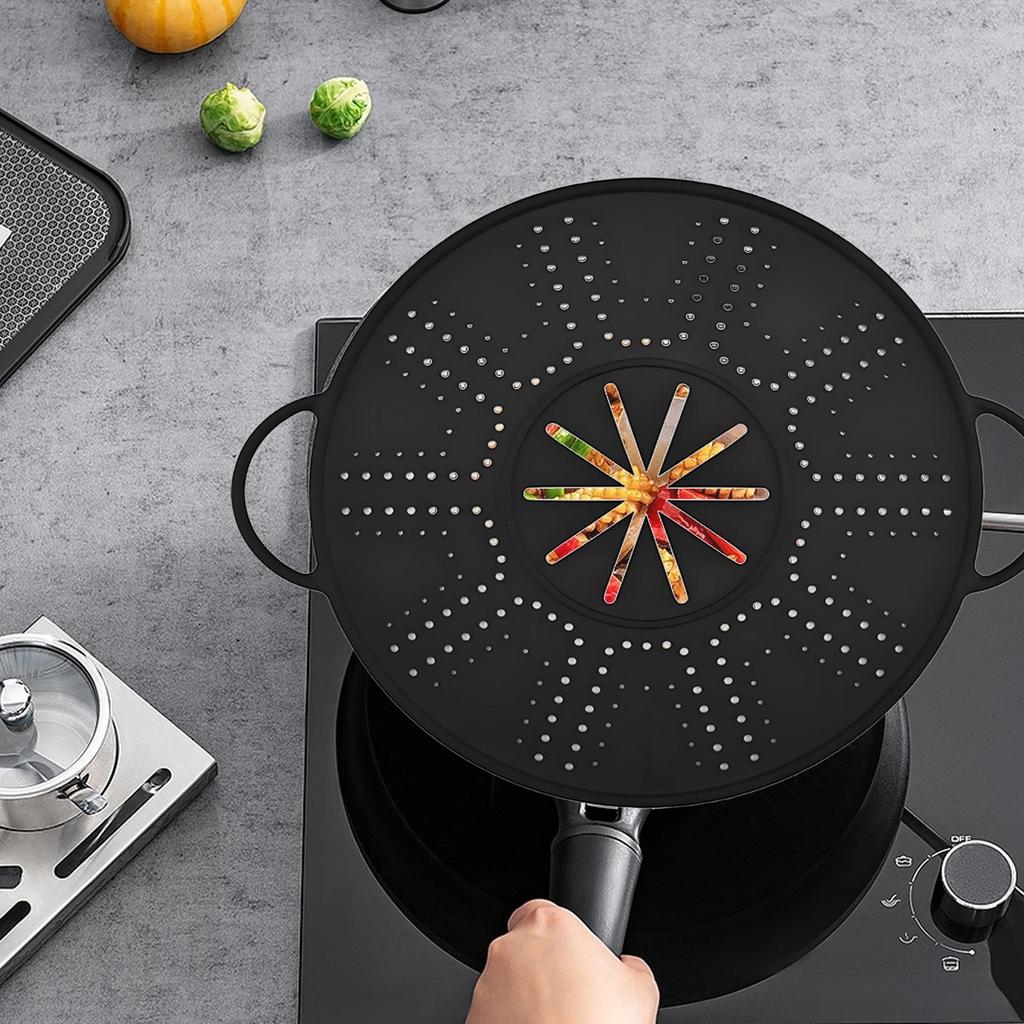 Splatter Screen For Frying Pan Splash Shield Cover Foldable Splatter Screen For Skillet Bacon Pot Cooking Stove Kitchen Cookware