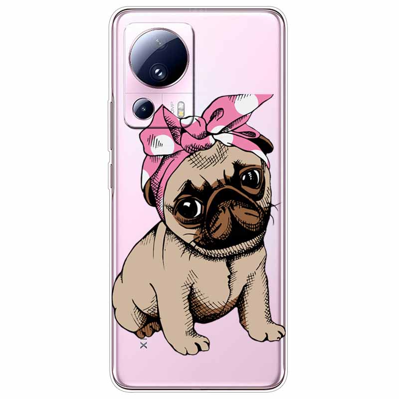 For Xiaomi 13 Lite 5G Case 13Lite Clear TPU Soft Lovely Cats Silicone Print Cover for Xiaomi Mi 13 Lite Transparent Xiaomi13Lite