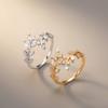 925 Silver Fashion Zircon Leaf Adjustable Rings for Women Gift Party High Quality Stylish Fine Jewelry Sales