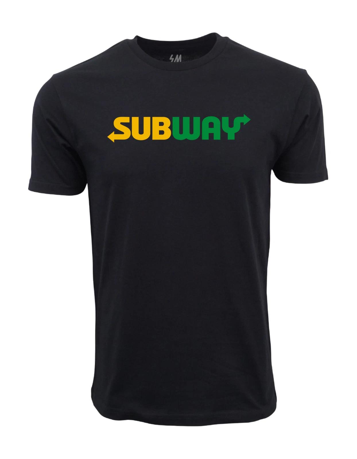 Unisex Adult Casual Graphic Subway Logo Graphic T shirt T-Shirt S