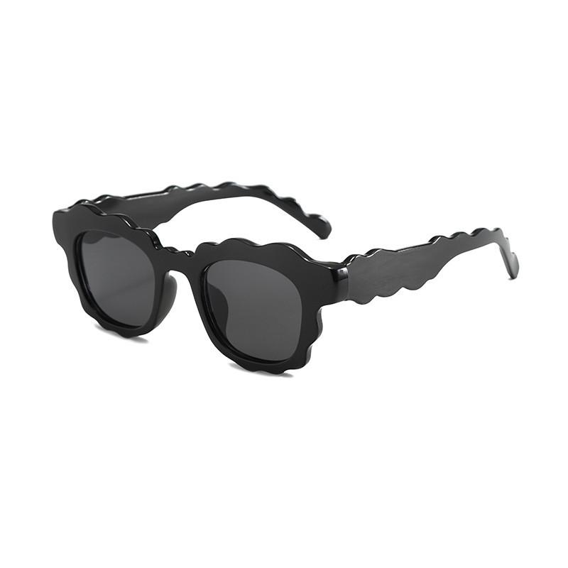 

Wave Style Womens Fashion Acne Sun Glasses With Uv400 Protection For Beach Vacation And Outdoor Activities BlackFrameGrayLens