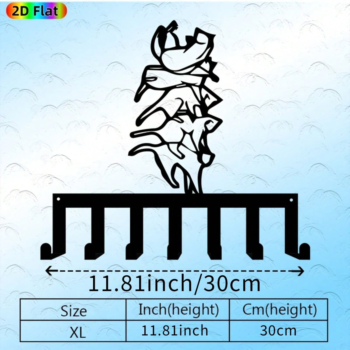 

Modern Bird Key Rack 7 Hook Abstract Iron Wall Art for Hallway Bedroom Decor 28x30