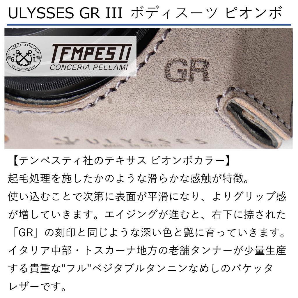 ULYSSES GR III Piombo Bodysuit GR Store Model GR Logo Leather Fully Covered Charging While Wearing Tripod Compatible Handmade In GRIIIx GRIII [RICOH /
