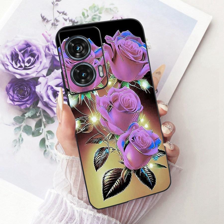 For Motorola Edge 50 Fusion Case XT2429-1 Soft TPU Flower Protective Phone Cases For Motorola G96 motog96 5G Fundas Cover Coque
